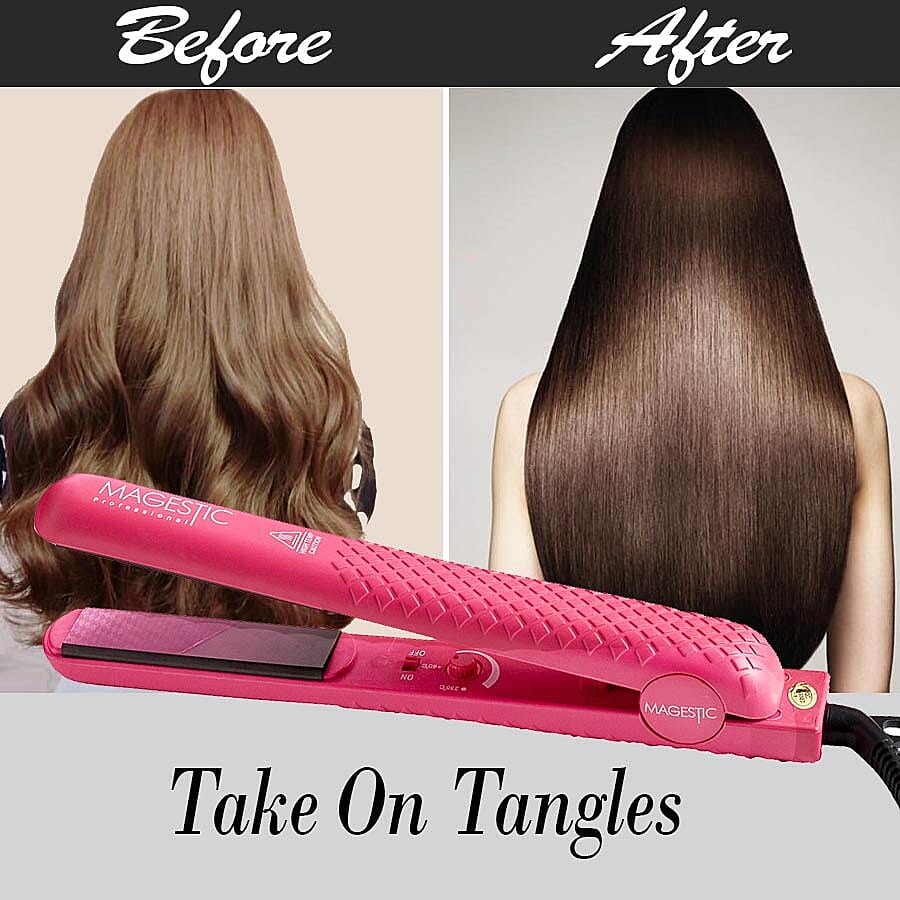 Magestic: 1.25 Ceramic Hair Straightener - Red