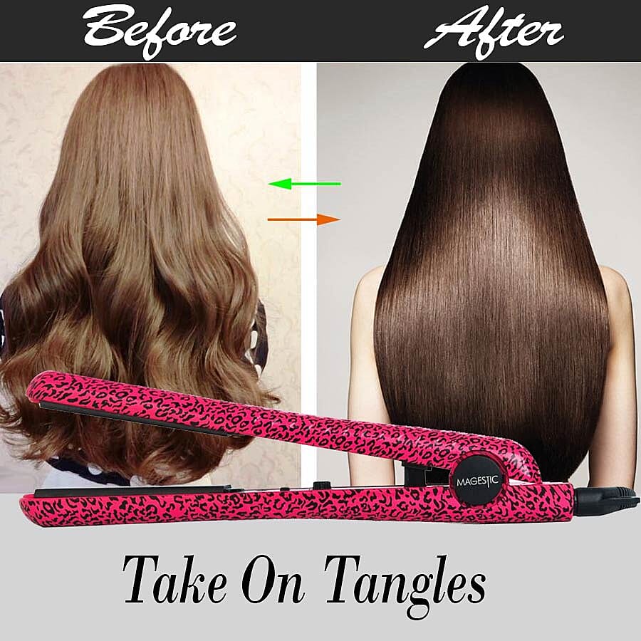 Magestic: 1.25in Ceramic Hair Straightener - Pink Leopard