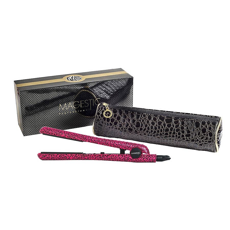 Magestic: 1.25in Ceramic Hair Straightener - Pink Leopard