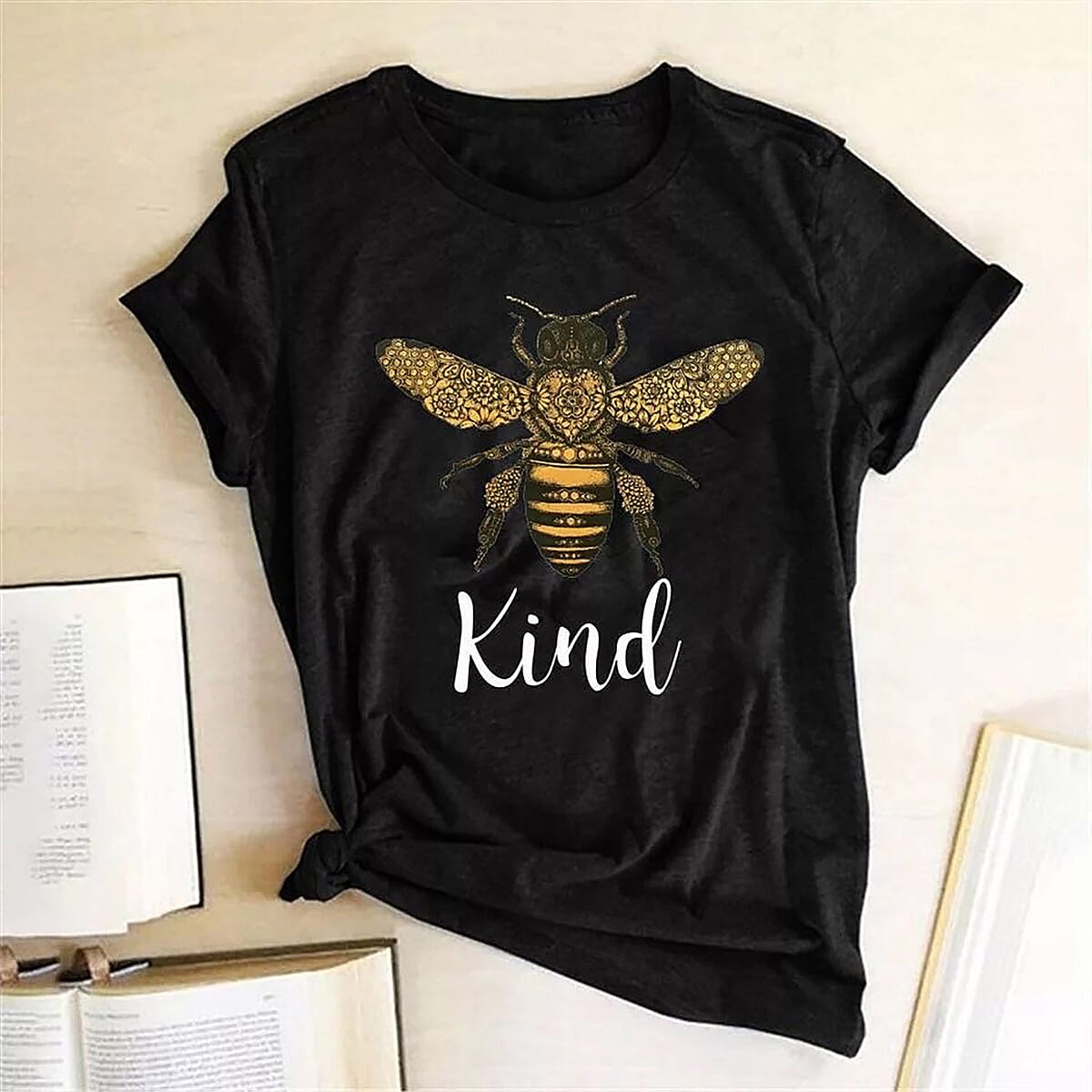 Kris Ana Bee Kind White T Shirt - Size: Large (12-14)
