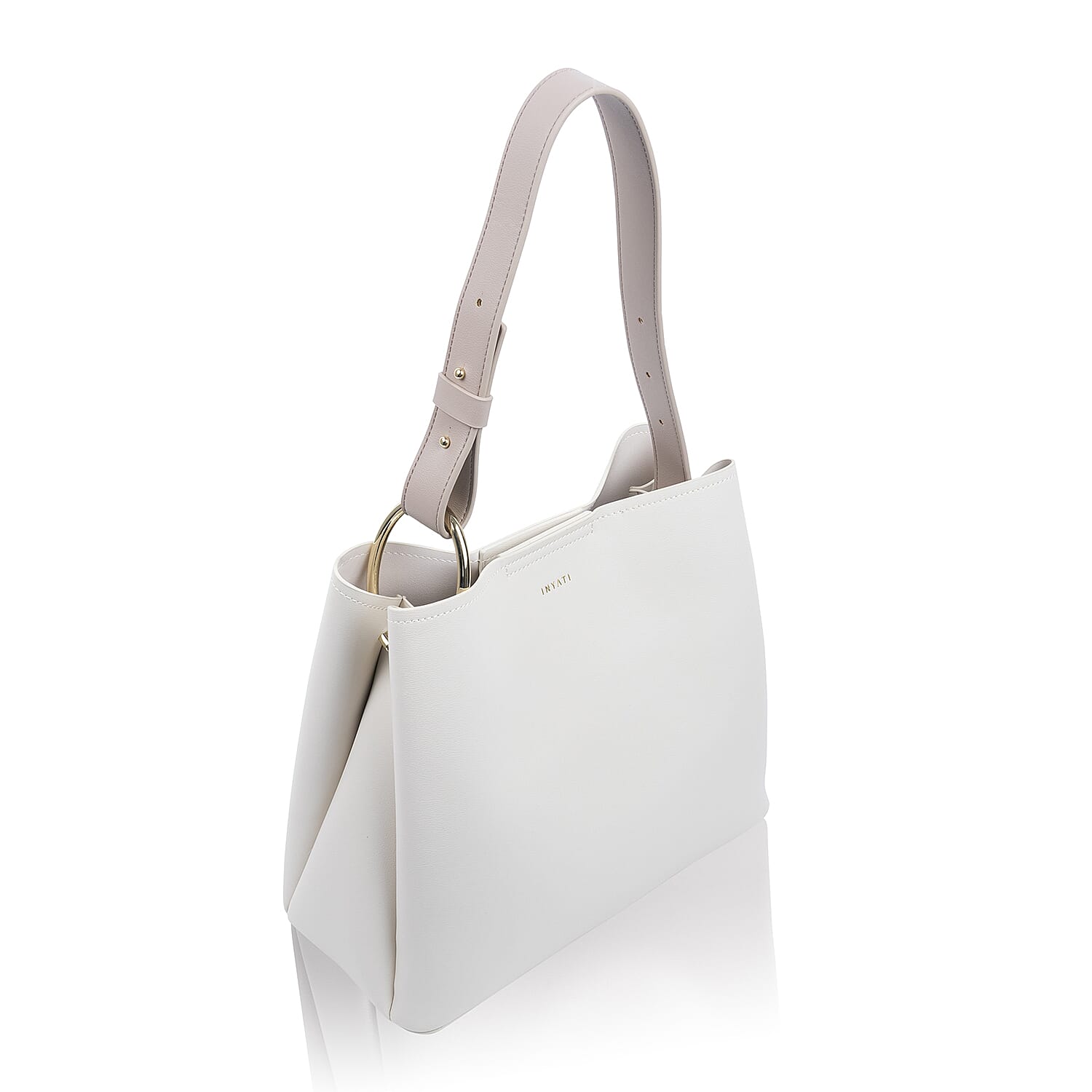 Inyati Jane Handbag with Adjustable Strap - Coconut Milk/Taupe