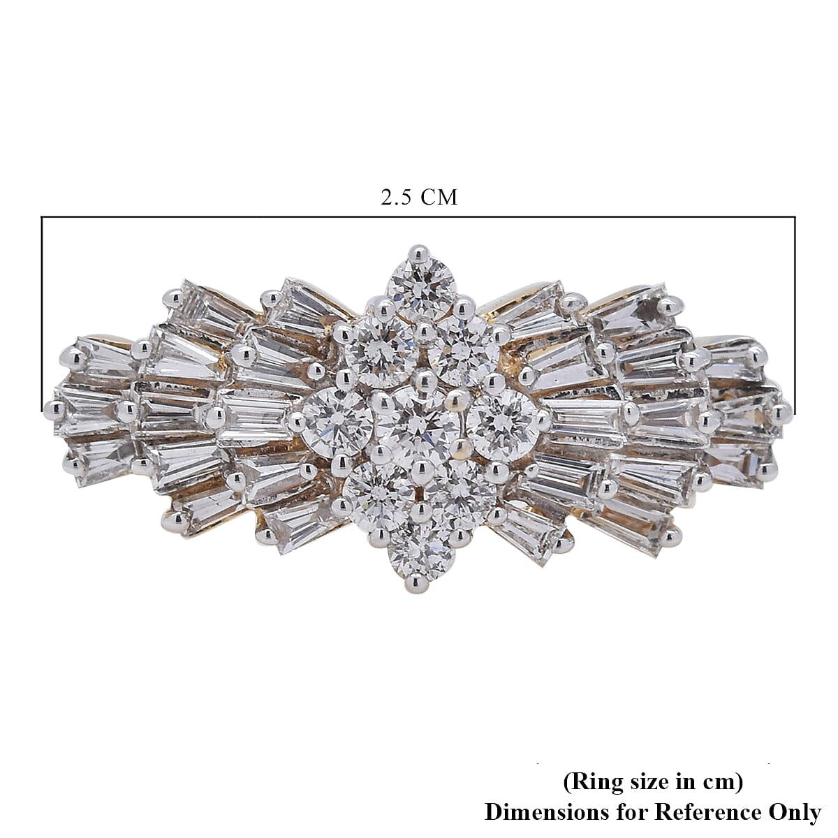 ILIANA 18K Yellow Gold IGI Certified Diamond (SI/G-H) Ballerina Ring 1.000 Ct.