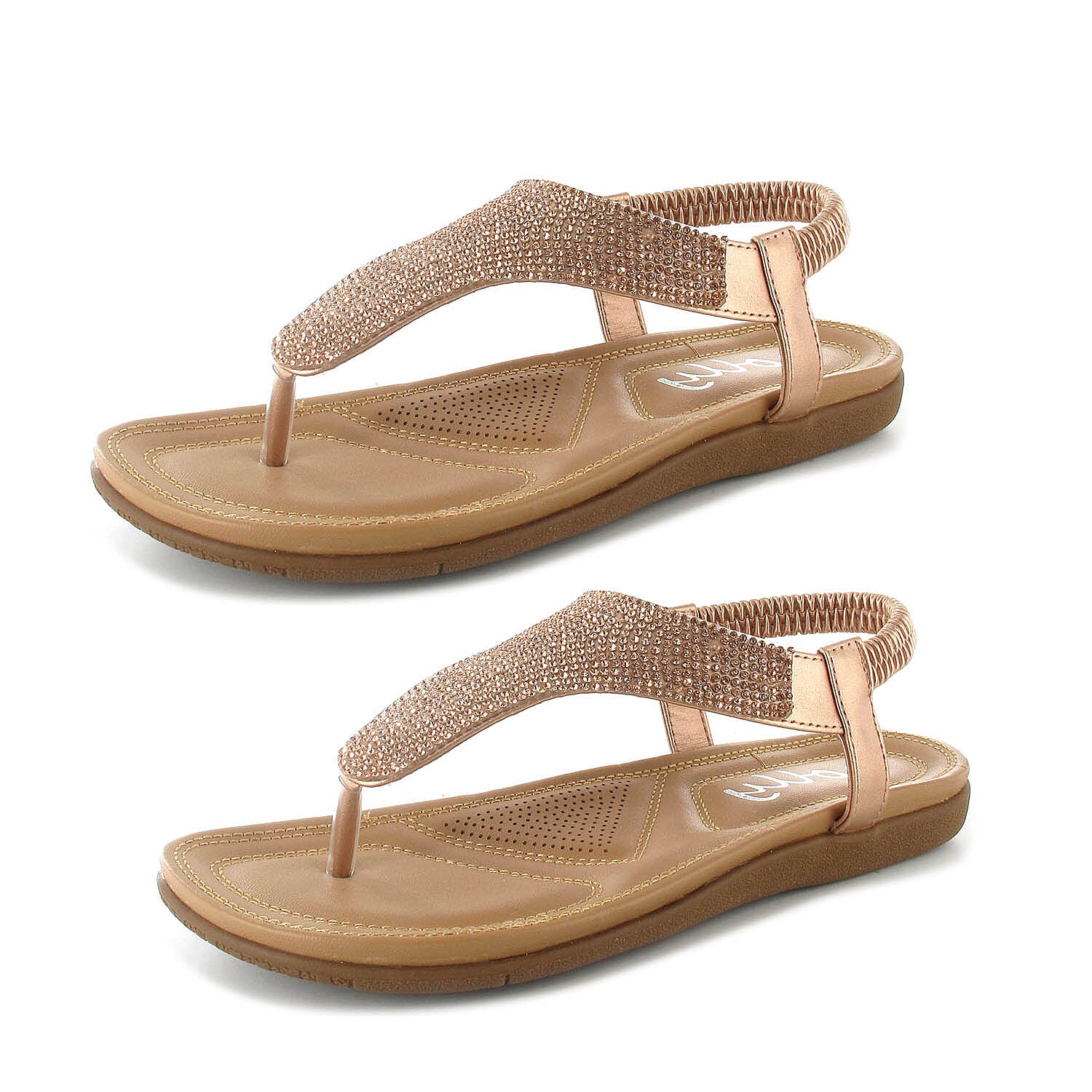 OLLY Samba Toe Post Comfort Sandal (Size 5) - Rose Gold