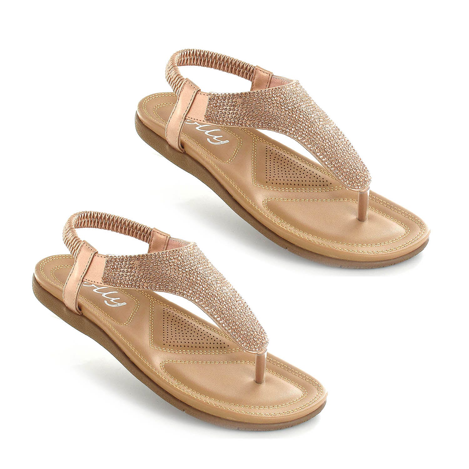 OLLY Samba Toe Post Comfort Sandal (Size 5) - Rose Gold