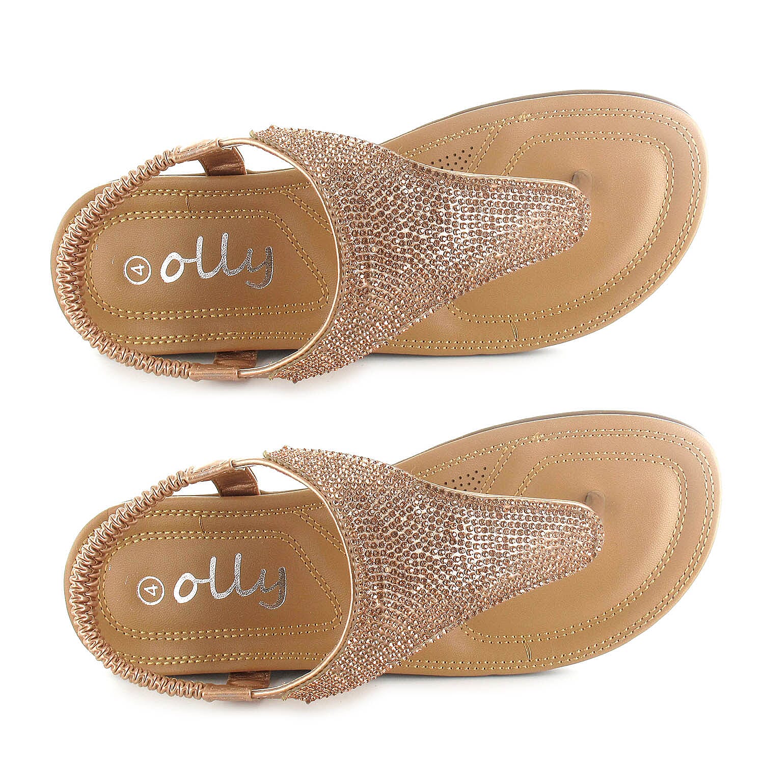 OLLY Samba Toe Post Comfort Sandal (Size 5) - Rose Gold