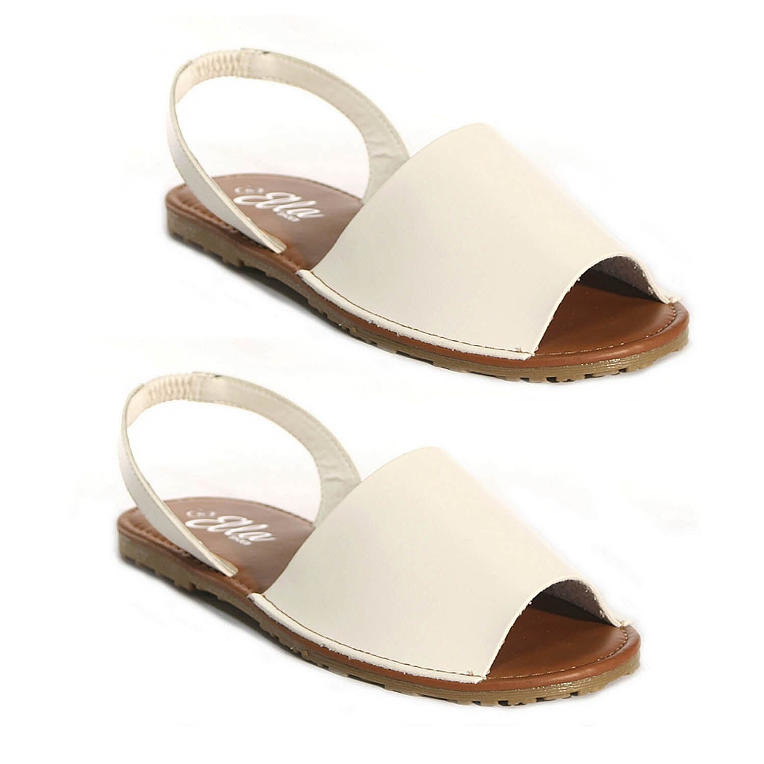 OLLY Palma Mule Sandal in White Colour