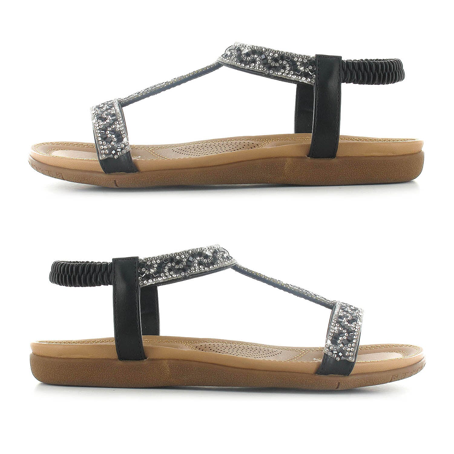 OLLY Mags Cushioned Toe Post Sandal (Size 3) - Black