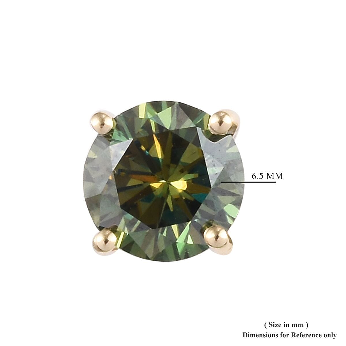 Collectors Edition- 9K Yellow Gold Green Moissanite Earrings 2.00 Ct.