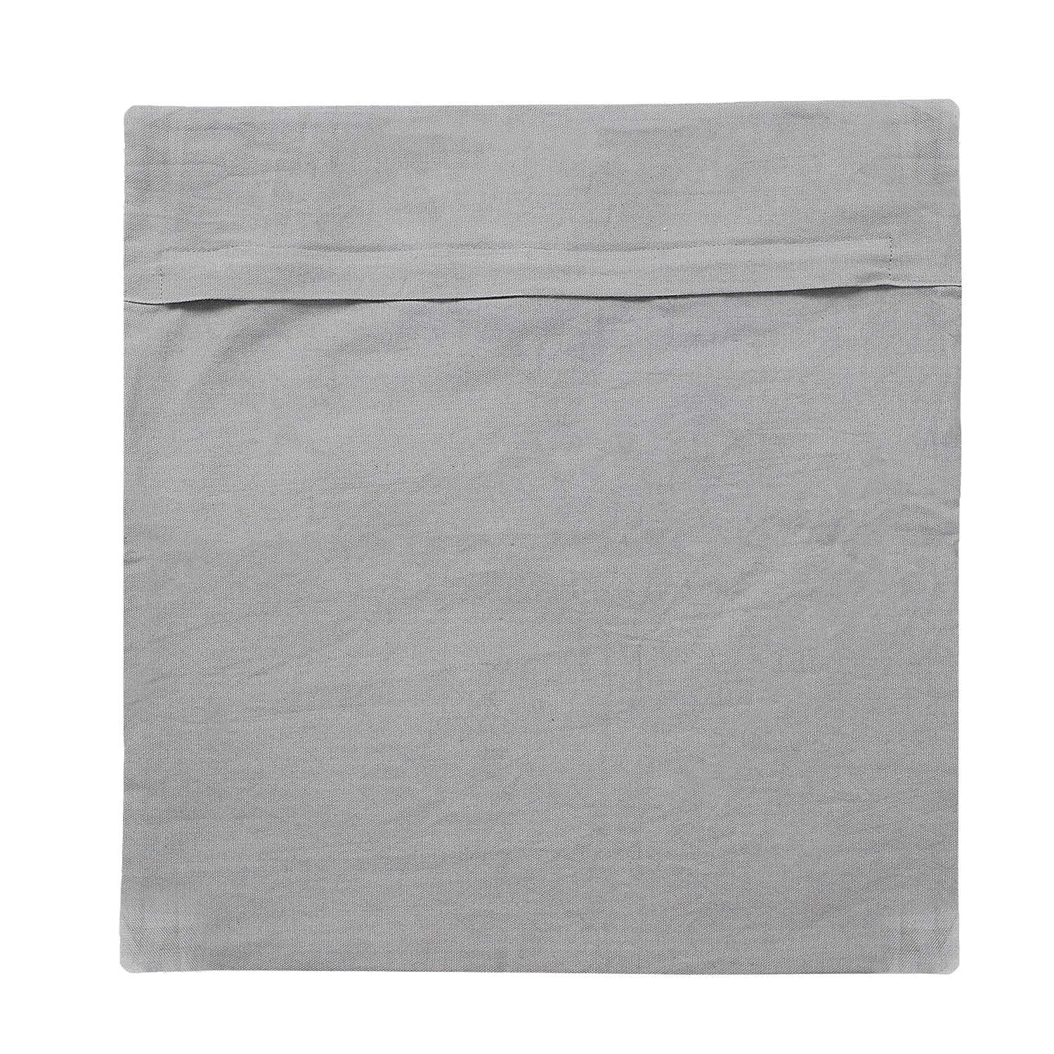 New Arrival- 2 Piece Set - Herringbone Pattern Wool Throw Blanket with Fringe (Size 135x170cm) and Cushion Cover with Zipper Closure and Flap Over (43x43cm) - Grey