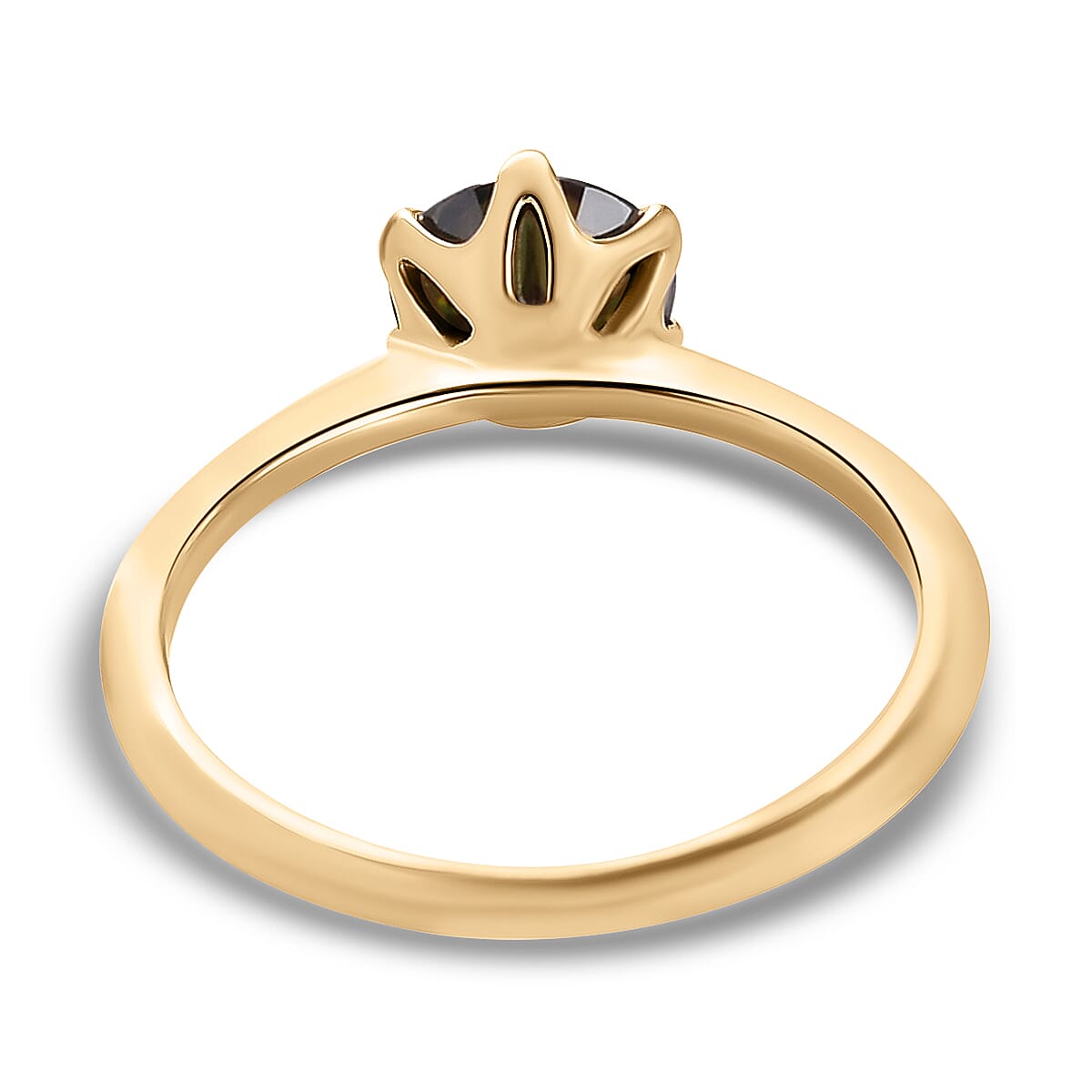 Collectors Edition- 9K Yellow Gold AA Green Moissanite Solitaire Ring.