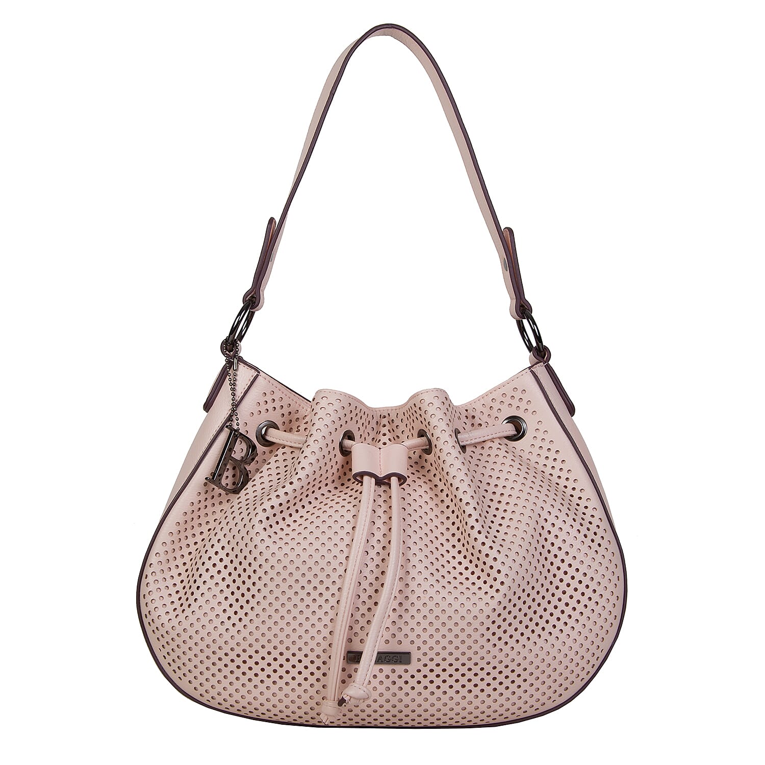 Bulaggi Collection - Penny Hobo Shoulder Bag with Drawstring and Magnetic Closure (Size 32x24x08 Cm) - Light Pink