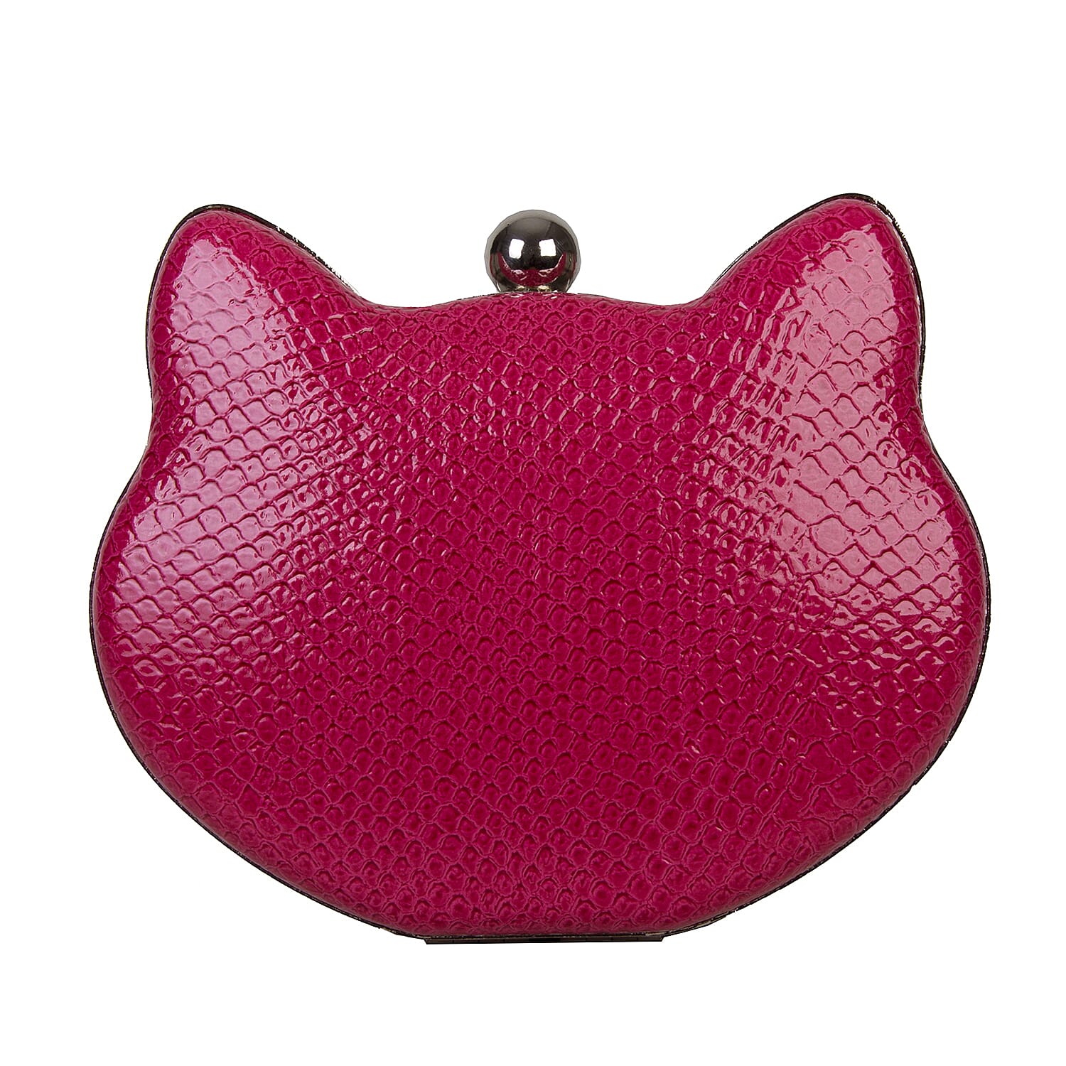 Bulaggi Collection - Cat Clutch Bag with Detachable Shoulder Chain (Size 17x12x03 Cm) - Fuchsia