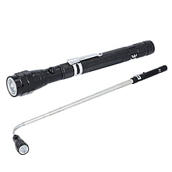 2 Piece Set 360 Degree Flexible Head 3 LED Magnetic Flashlight with 4 Batteries Size 17x2.2 Cm Purple