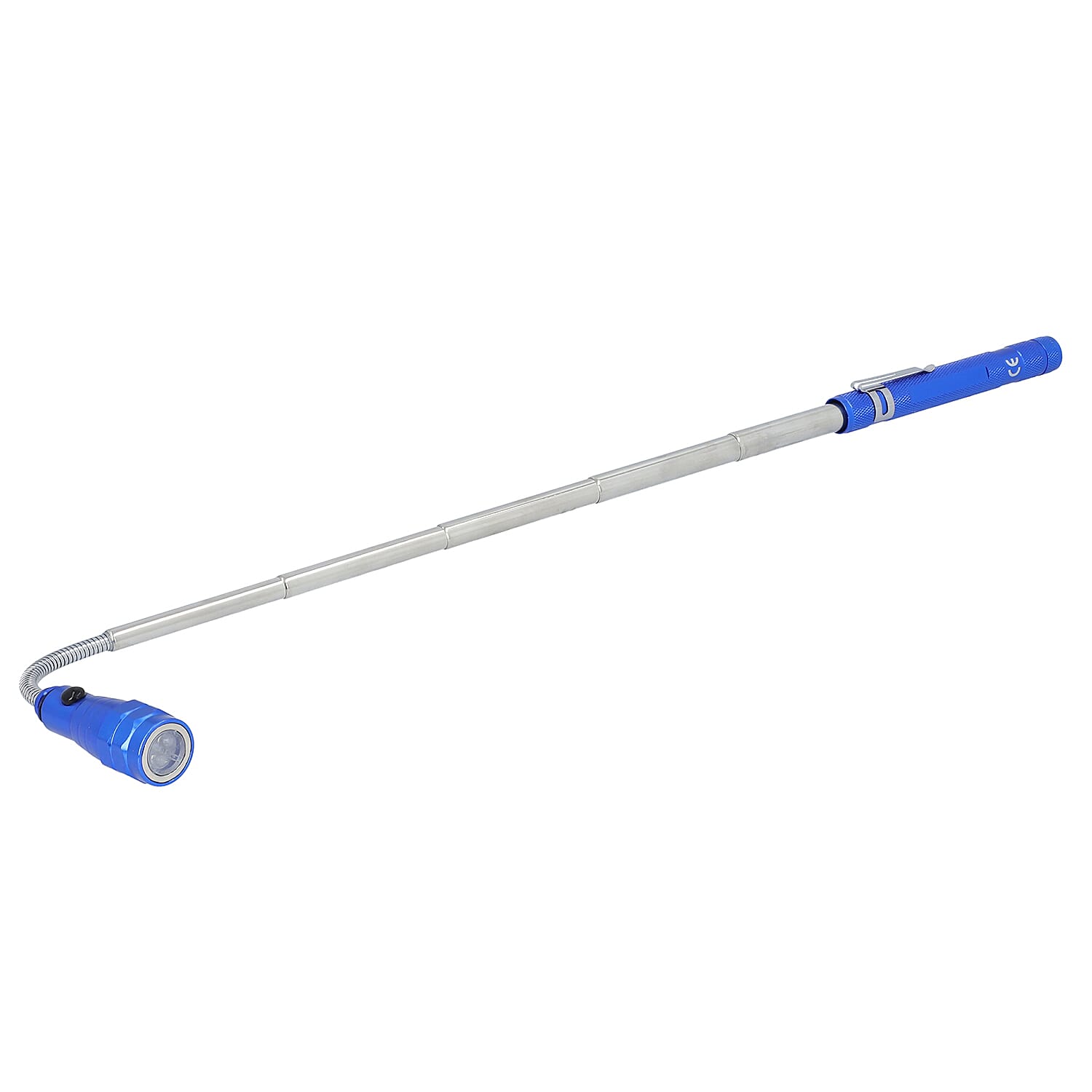 2 Piece Set - 360 Degree Flexible Head 3 LED Magnetic Flashlight (Size 17x2.2 Cm) (4XLR44 Battery Included) - Blue