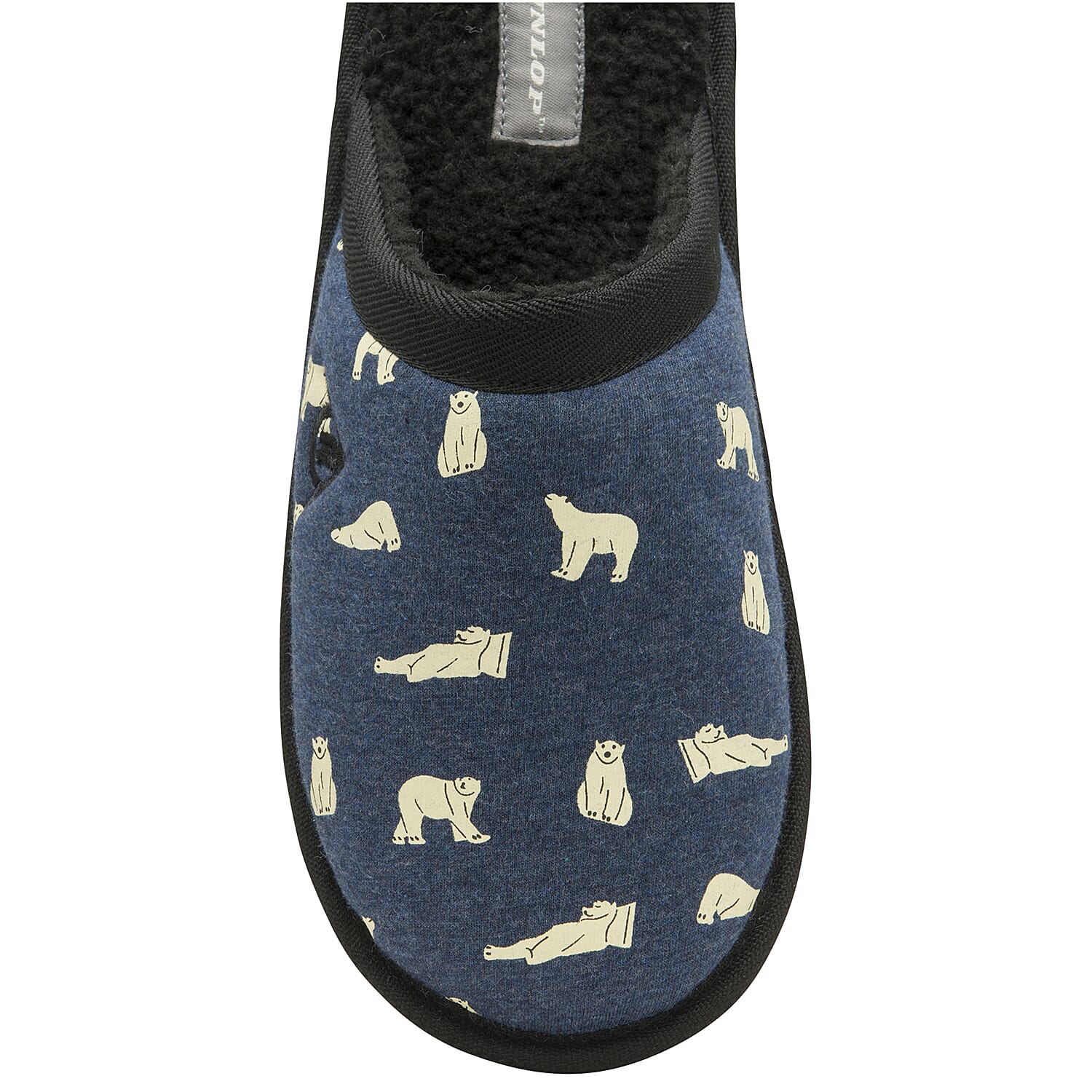Dunlop Mens Polar Bear Mule Slippers Small (size 7-8) - Navy Blue