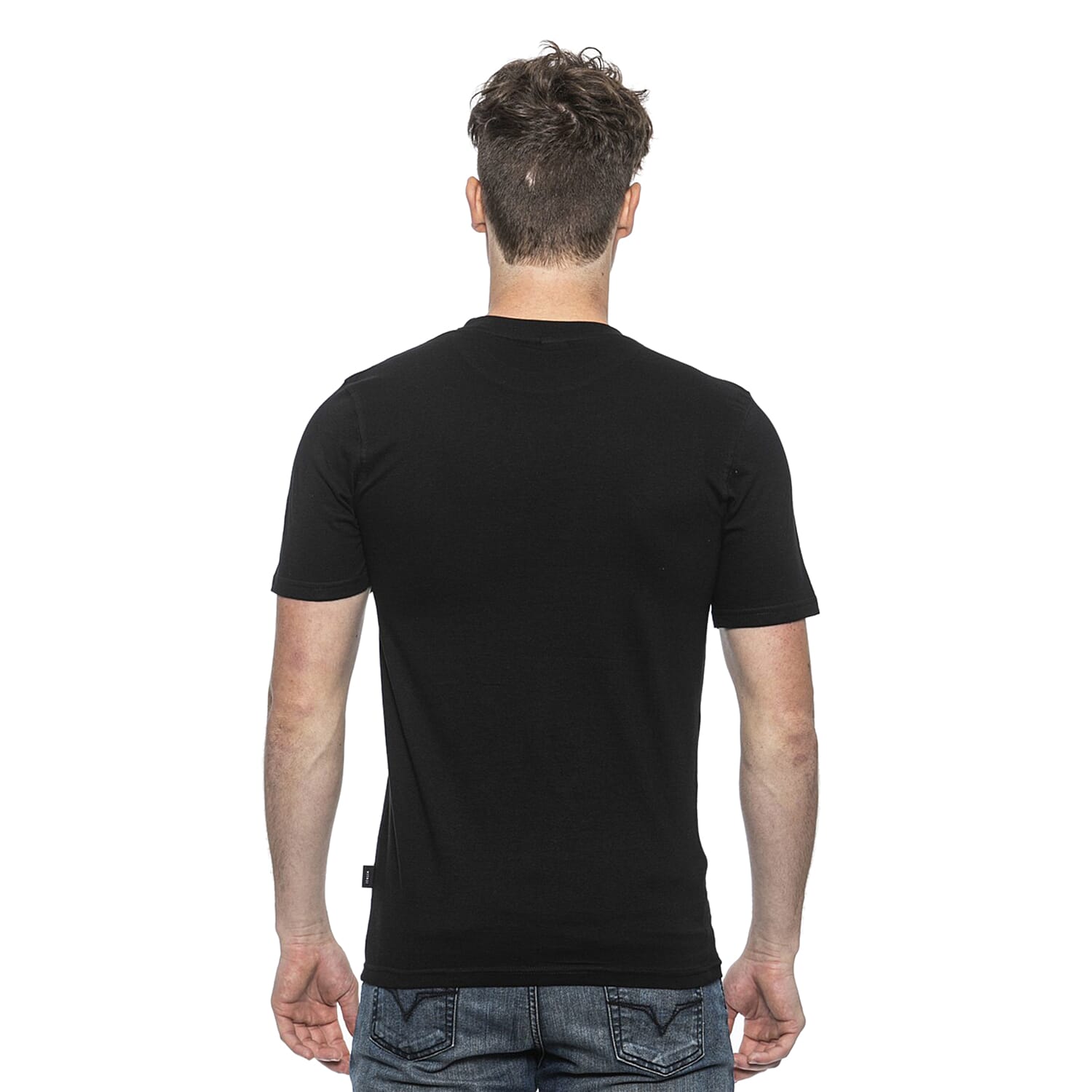 19V69 ITALIA Short Sleeve Crew Neck Logo T Shirt (Size M) -Blue/Navy