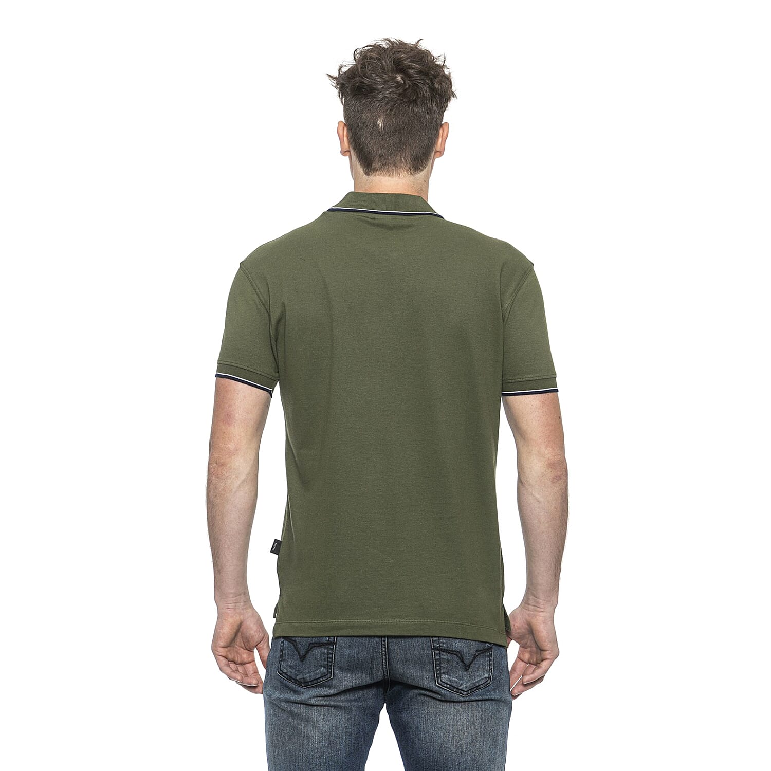 19V69 ITALIA Short Sleeve Basic Polo Shirt (Size M) - Military Green
