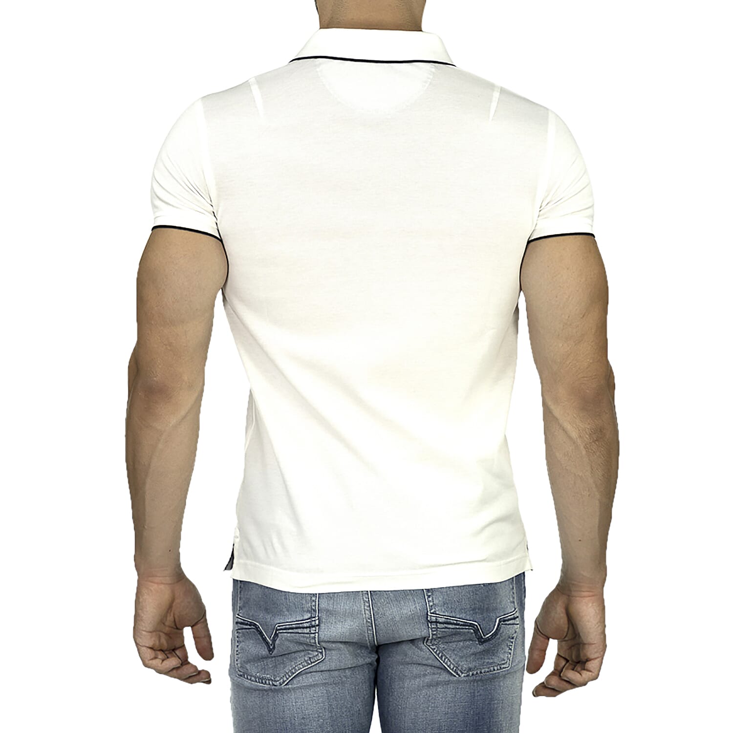 Roberto Cavalli Polo Short Sleeve T-Shirt with Zip (Size S) - White