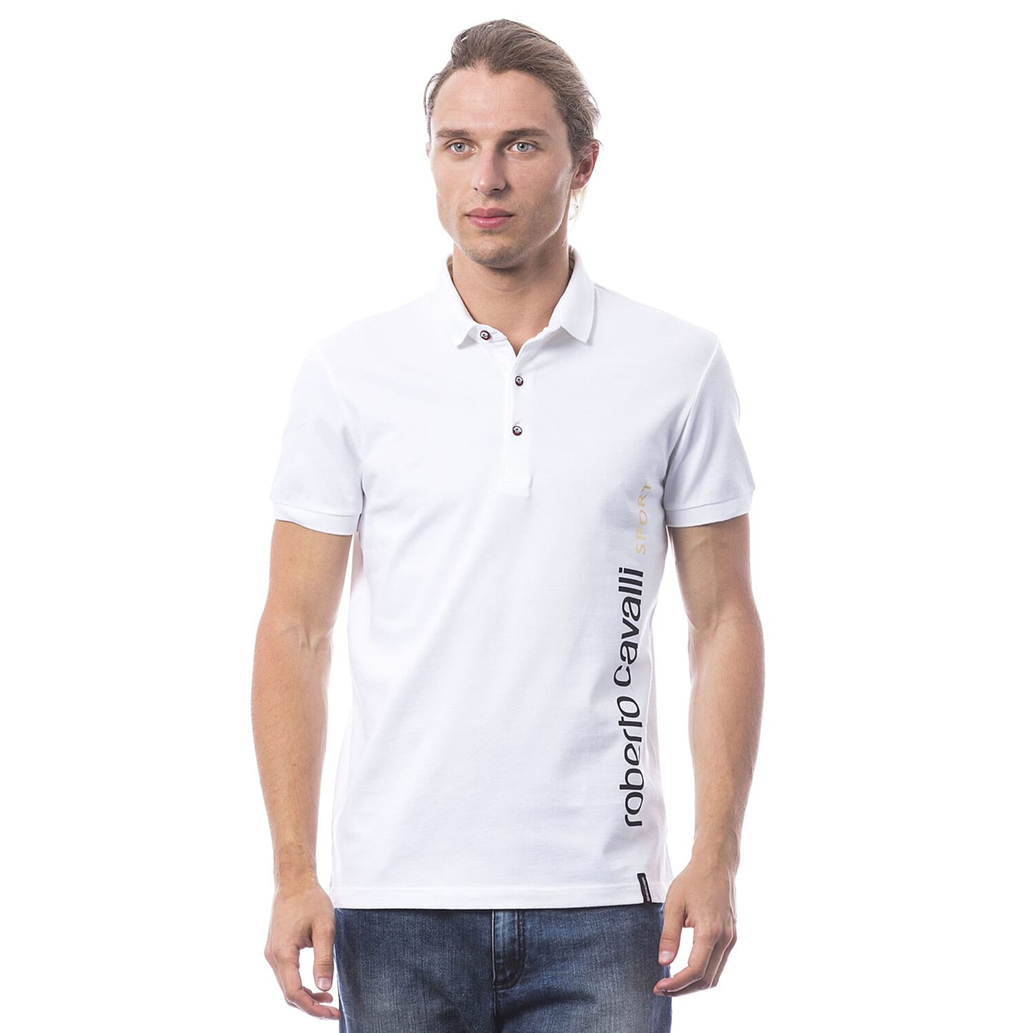 Roberto Cavalli Sport Polo Short Sleeve T-Shirt (Size L) - Optic White