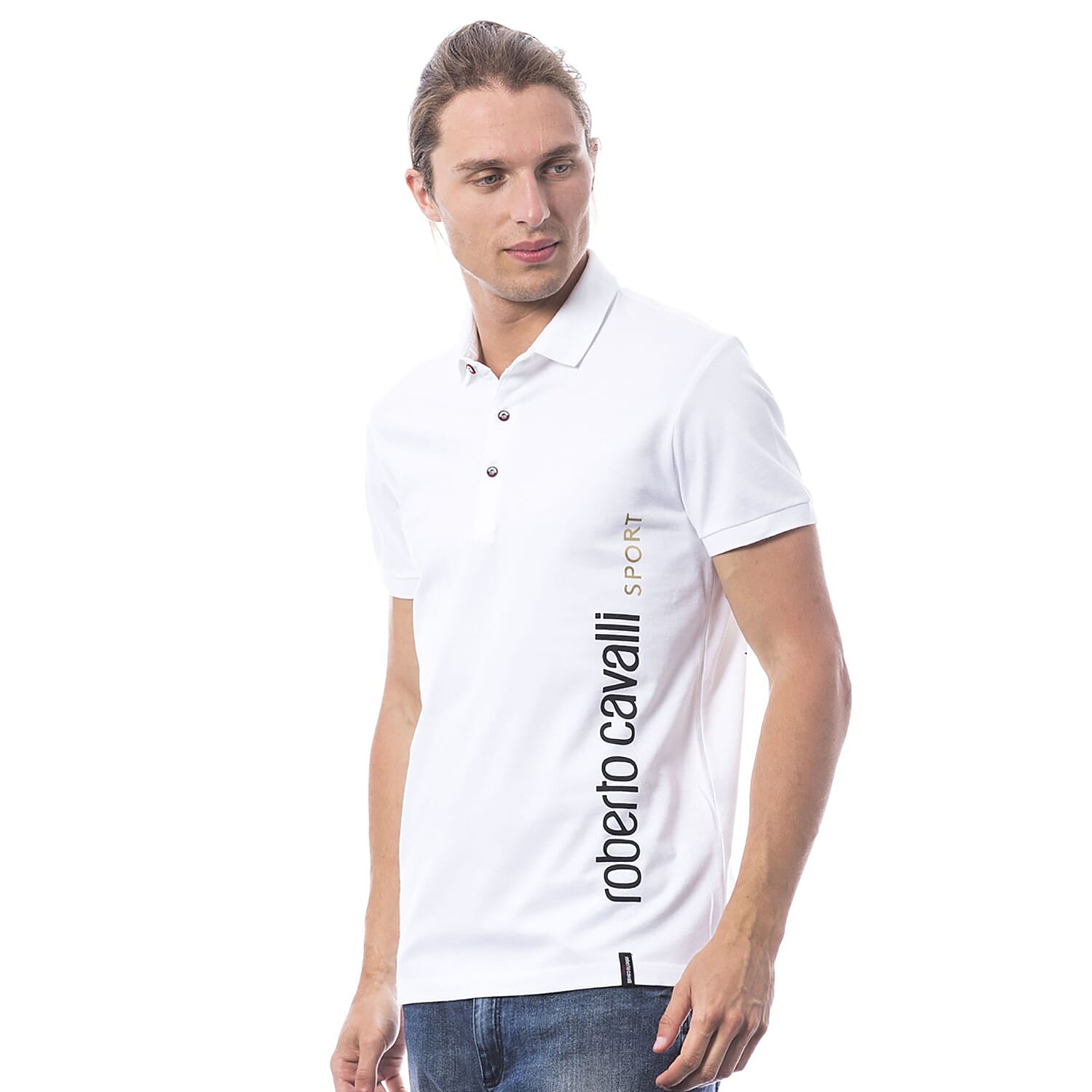 Roberto Cavalli Sport Polo Short Sleeve T-Shirt (Size L) - Optic White