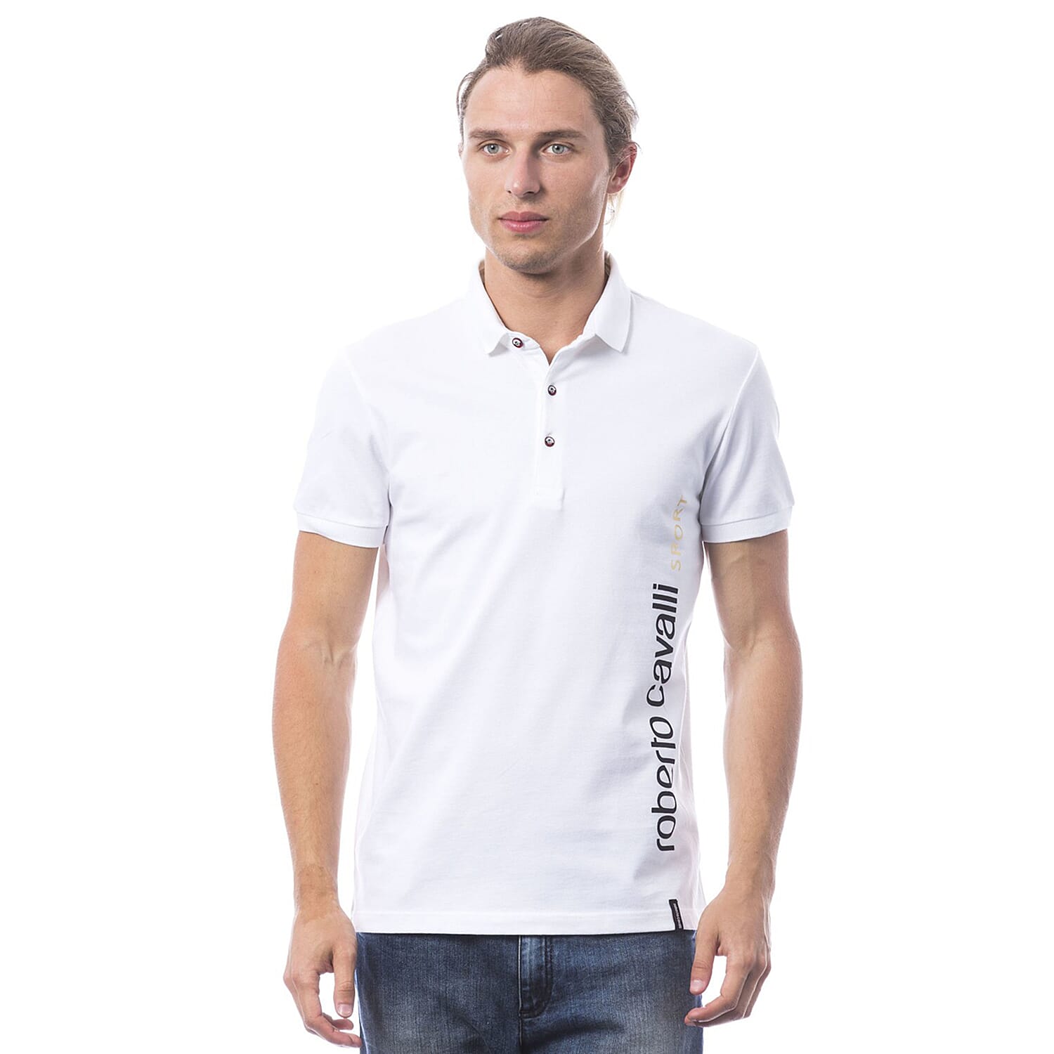 Roberto Cavalli Sport Polo Short Sleeve T-Shirt (Size L) - Optic White