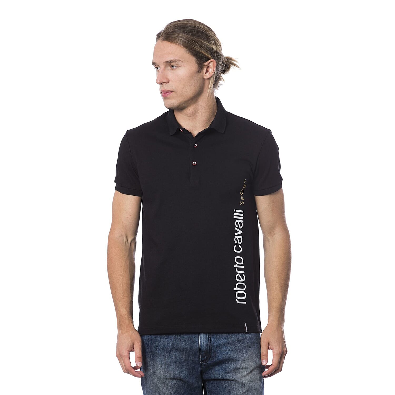 Roberto Cavalli Sport Polo Short Sleeve T Shirt in Black