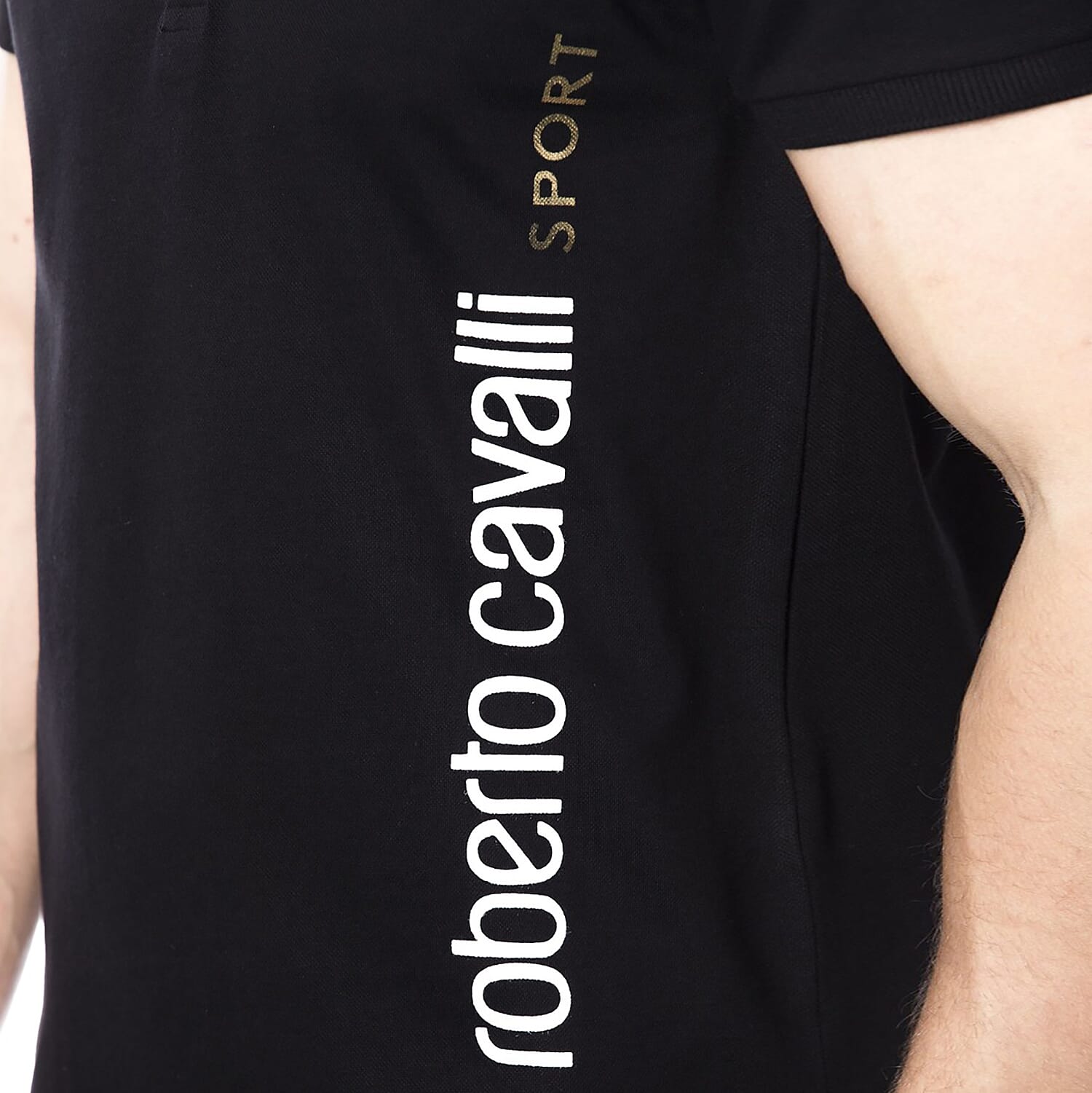 Roberto Cavalli Sport Polo Short Sleeve T-Shirt (Size L) - Black