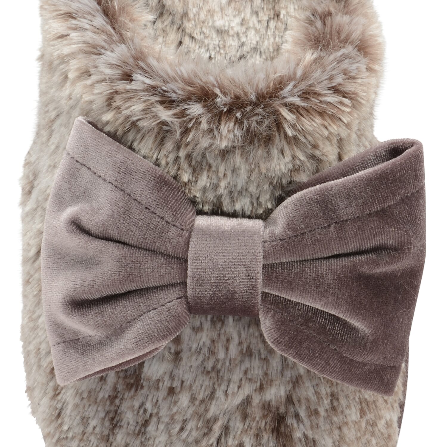 Dunlop Memory Foam Faux Fur Bow Slip On Slippers (Size 3) - Grey/Mink