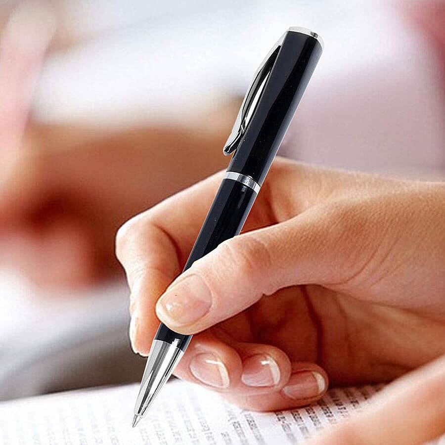 Set of 2 Black Ballpoint Pens with 2 Replacement Ink (Ink Colour: Blue and Black)