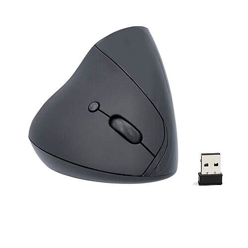 6D Ergonomic Vertical Computer USB Wireless Mouse - Black