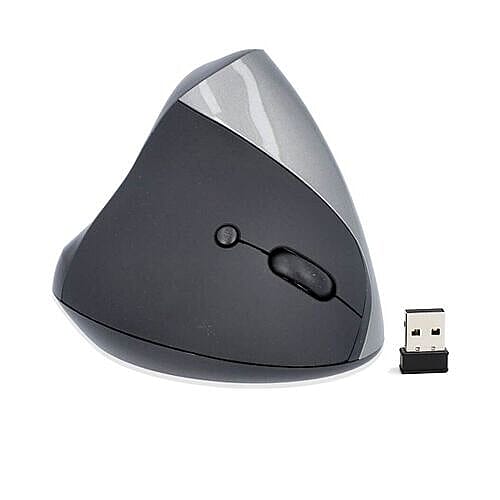 6D Ergonomic Vertical Computer USB Wireless Mouse - Grey