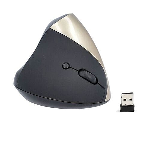 6D Ergonomic Vertical Computer USB Wireless Mouse - Golden