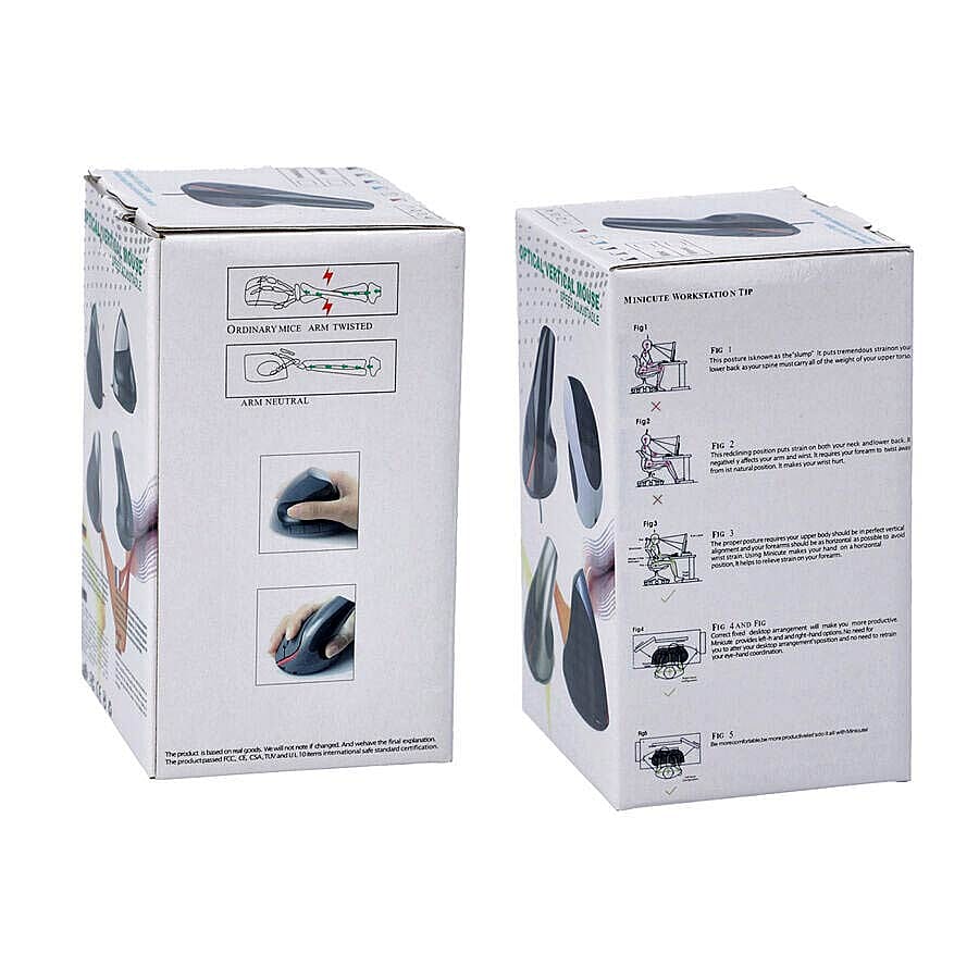 6D Ergonomic Vertical Computer USB Wireless Mouse - Golden