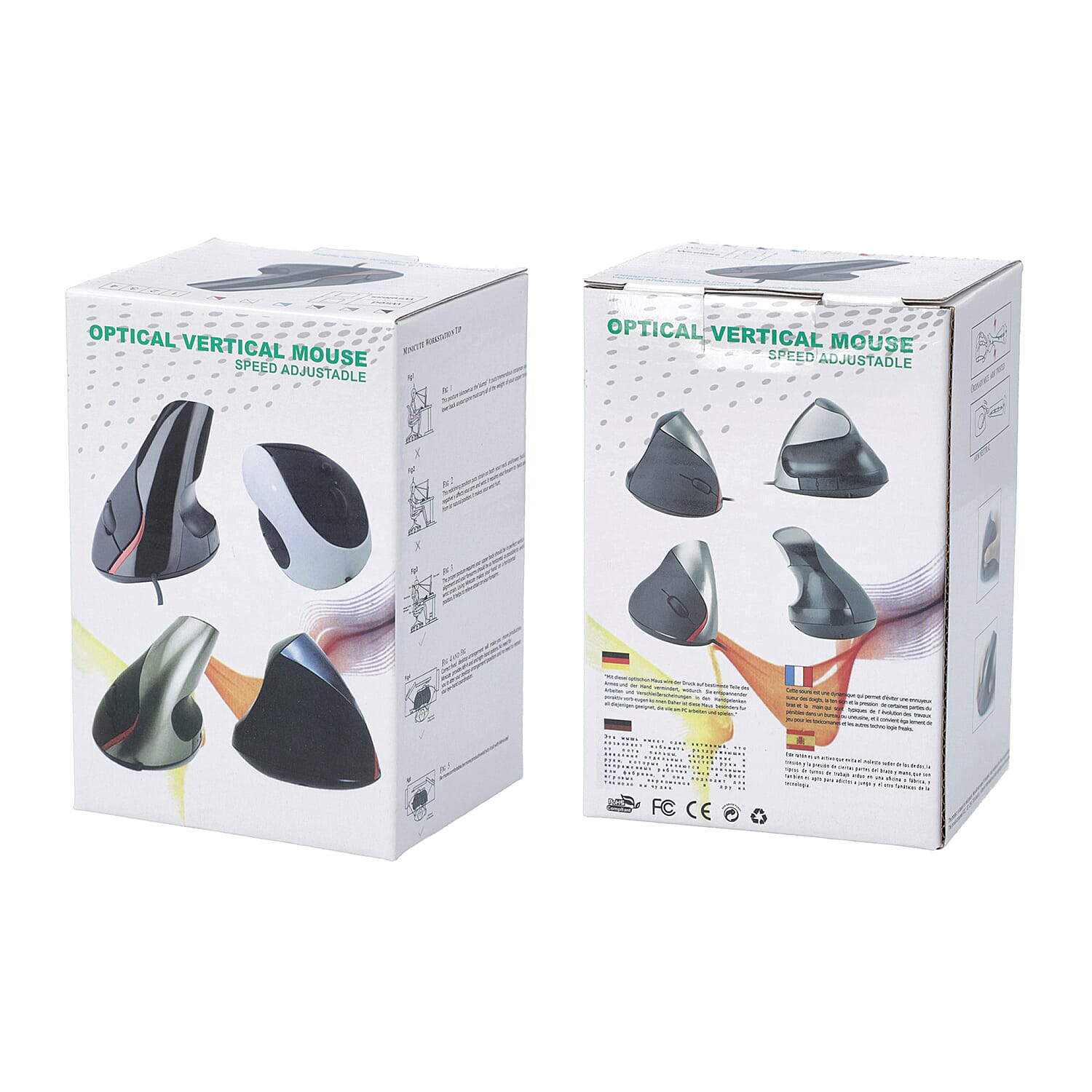 6D Ergonomic Vertical Computer USB Wireless Mouse - Golden