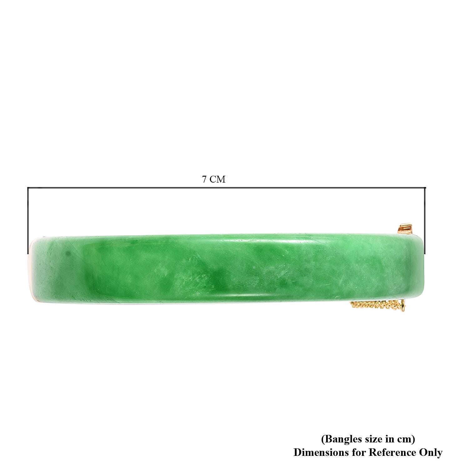 Designer Inspired-Green Jade Bangle (Size 7.5) in Yellow Gold Overlay Sterling Silver 207.00 Ct