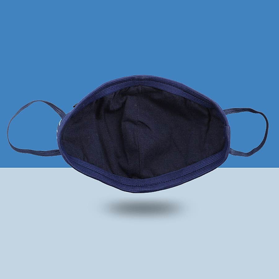 6 Layer Stripe Pattern Reusable Face Covering (One Size) - Blue