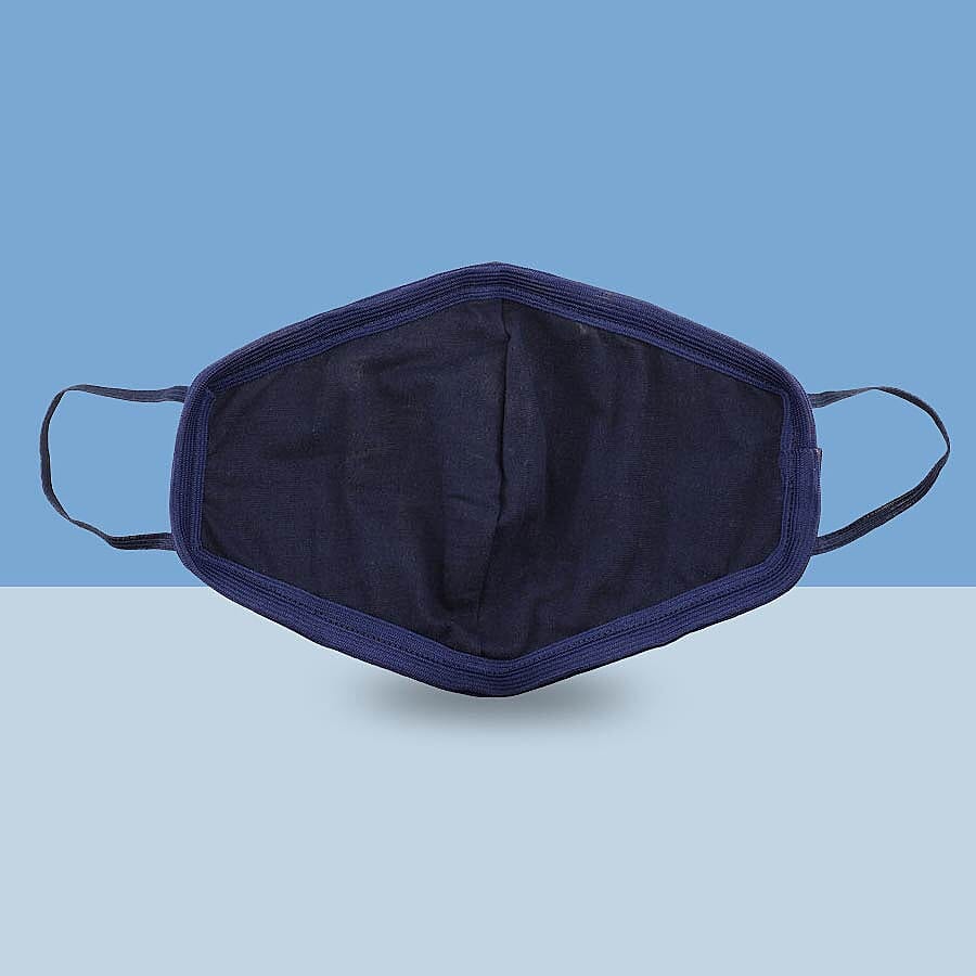 6 Layer Heart Pattern Reusable Face Covering (One Size) - Navy