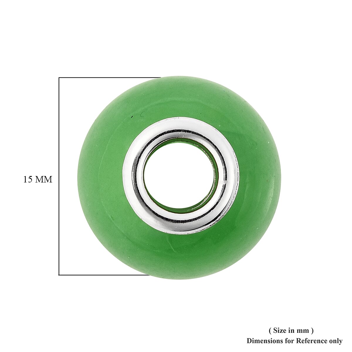 Charms De Memoire - Green Jade Charm in Rhodium Overlay Sterling Silver 17.50 Ct.