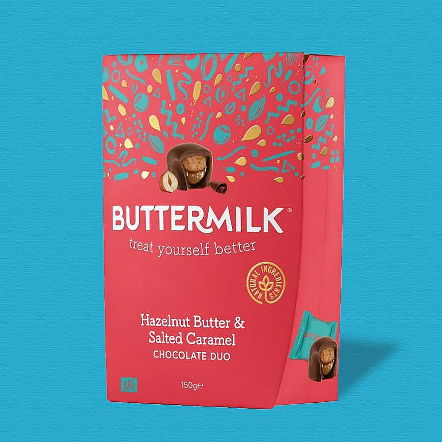 Buttermilk 1 x 150g Hazelnut Butter & Salted Caramel Chocolate Duo