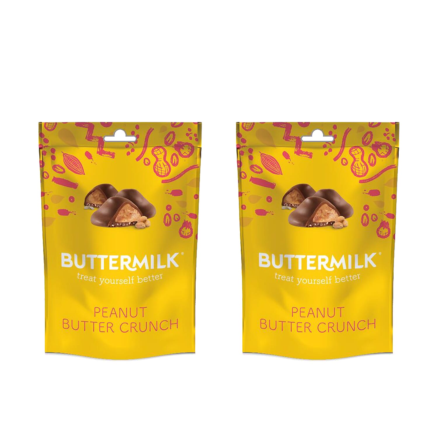 Buttermilk 2 x 100g Dairy Free Peanut Butter Crunch