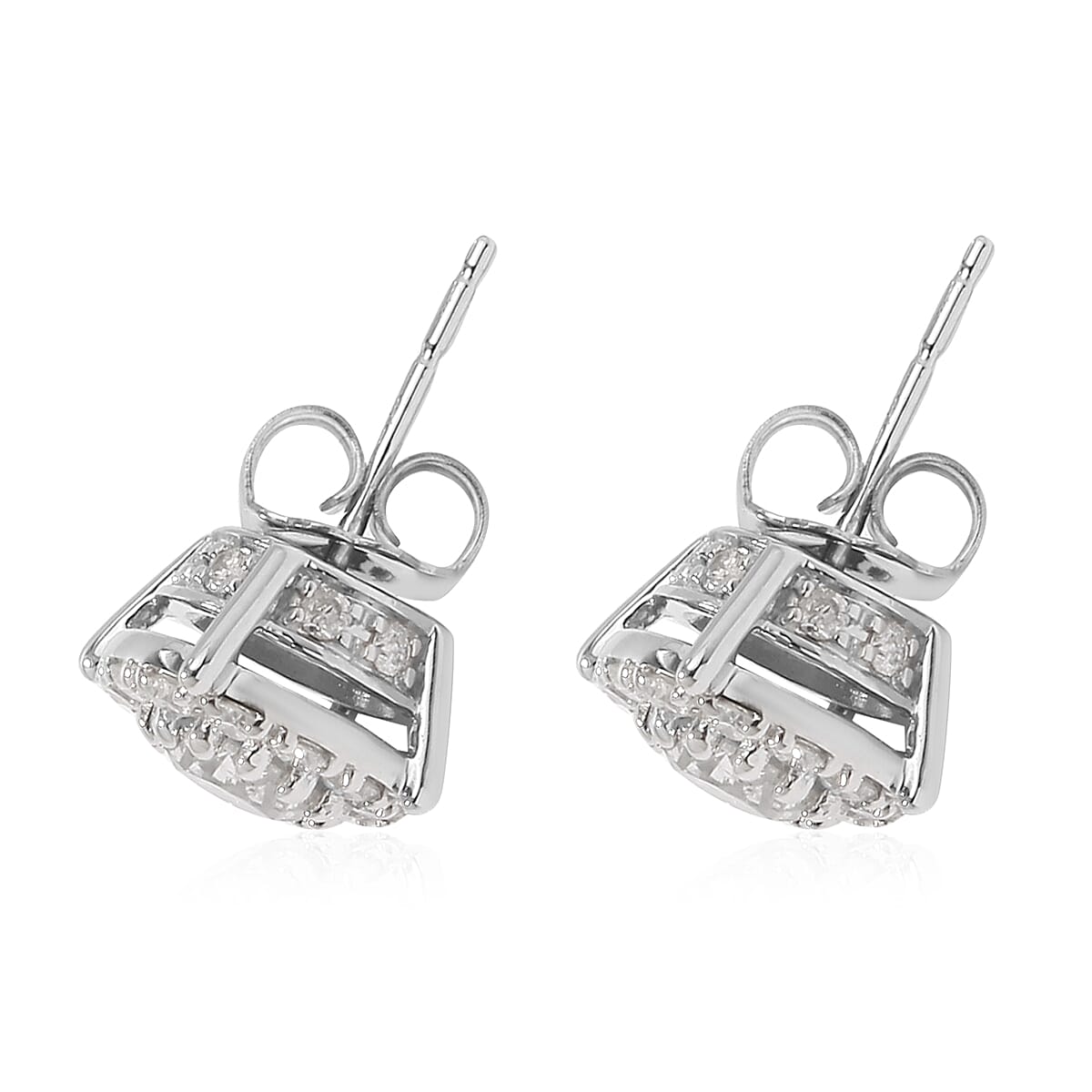 NY Closeout Deal- 14K White Gold Certified Diamond (I1-I2/G-H) Stud Earrings (with Push Back) 1.50 Ct.