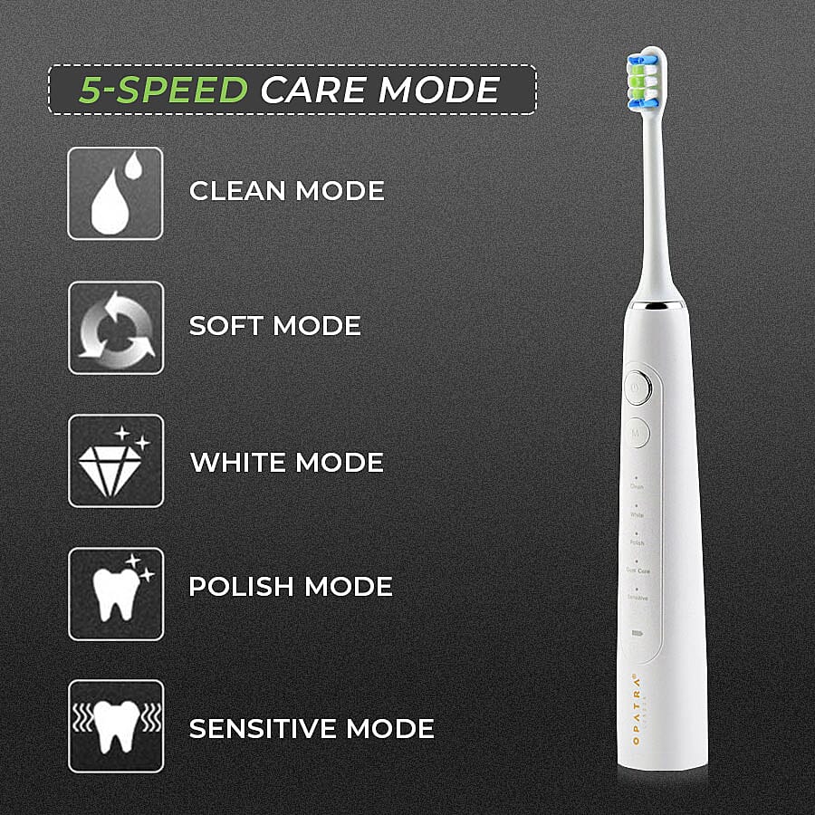 LOWEST EVER PRICE - Opatra- Clean Pro5 Sonic Toothbrush with 5 Modes & 2 Brush-heads