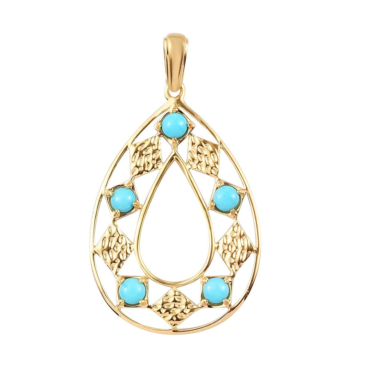 Arizona Sleeping Beauty Turquoise Pendant in 14K Gold Overlay Sterling Silver 1.25 Ct.
