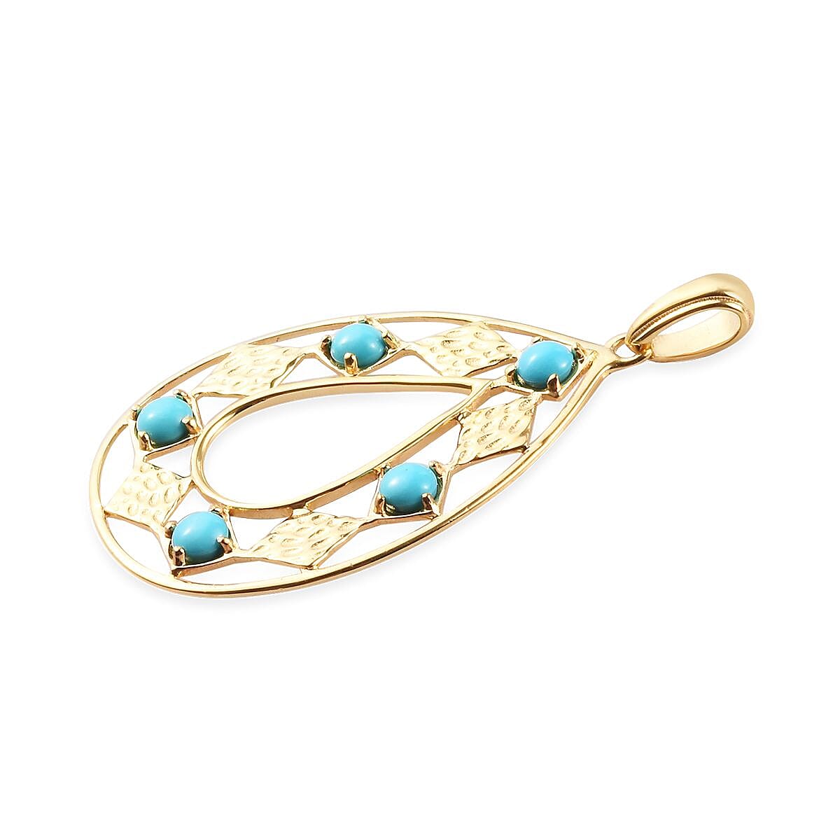 Arizona Sleeping Beauty Turquoise Pendant in 14K Gold Overlay Sterling Silver 1.25 Ct.