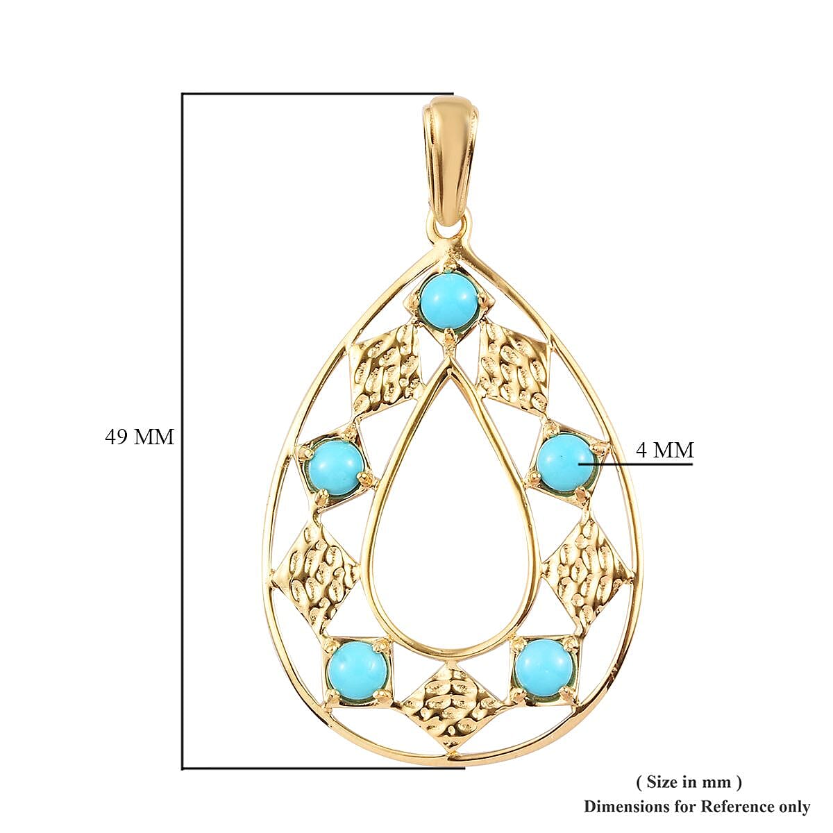 Arizona Sleeping Beauty Turquoise Pendant in 14K Gold Overlay Sterling Silver 1.25 Ct.