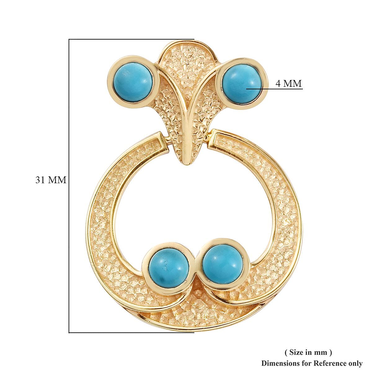 Arizona Sleeping Beauty Turquoise Earrings in 14K Gold Overlay Sterling Silver 2.25 Ct, Silver wt 7.18 Gms