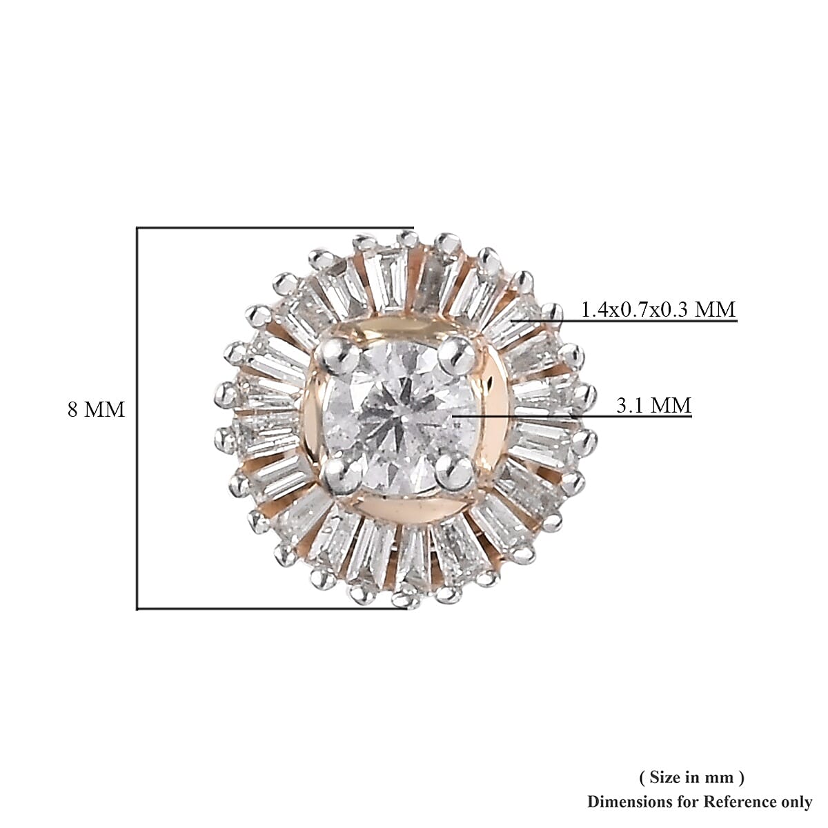 9K Yellow Gold SGL Certified Diamond (I3-G-H) Stud Earrings (with push back) 0.50 Ct (Outer Diameter 6.7) 9K Yellow Gold SGL Certified Diamond (I3-G-H) Stud Earrings (with push back) 0.50 Ct (Outer Diameter 6.7)