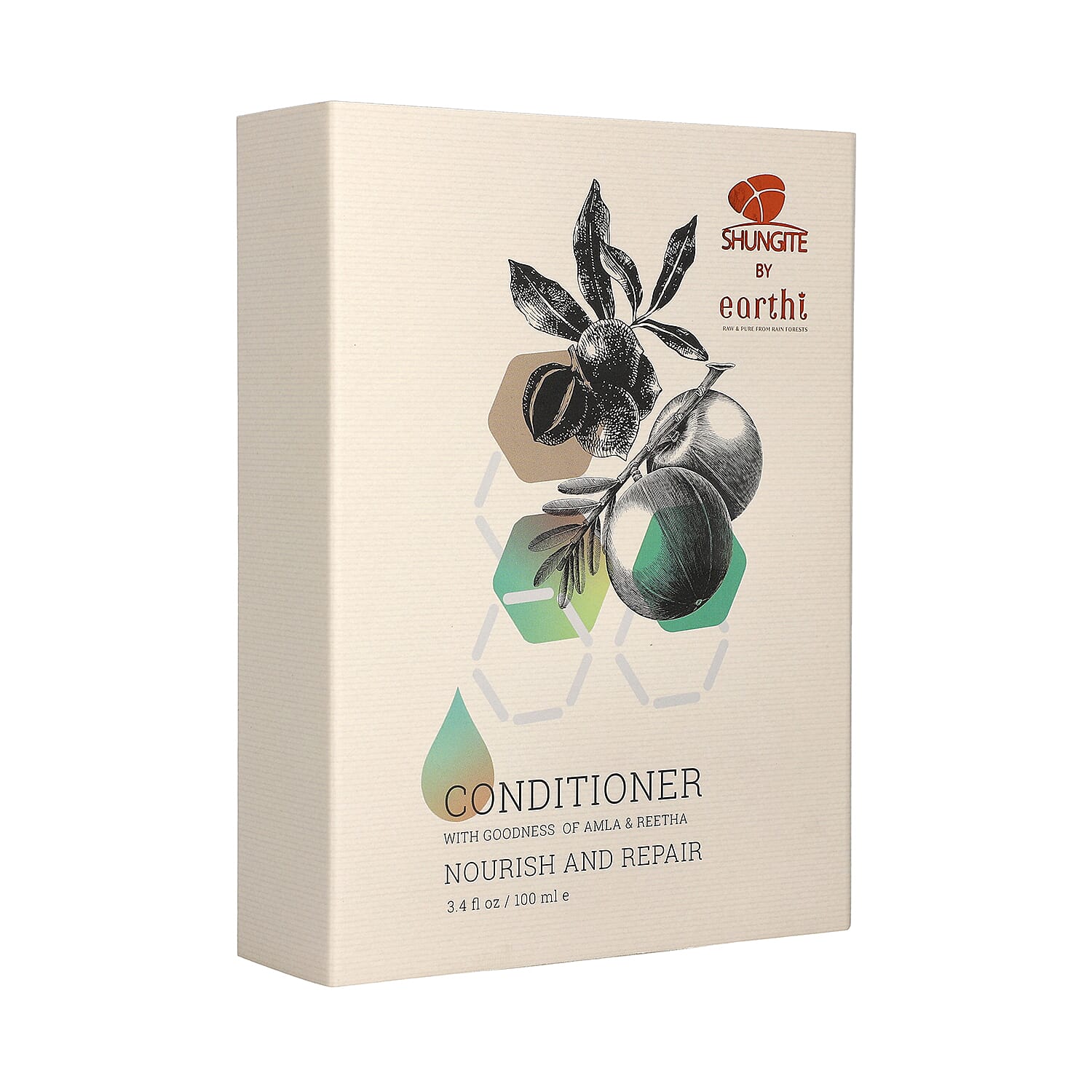 Shungite Enriched Earthi  Amla and Reetha Purifying Hair Conditioner with complementary Green Tea and Fig Shampoo (100ml-50ml)