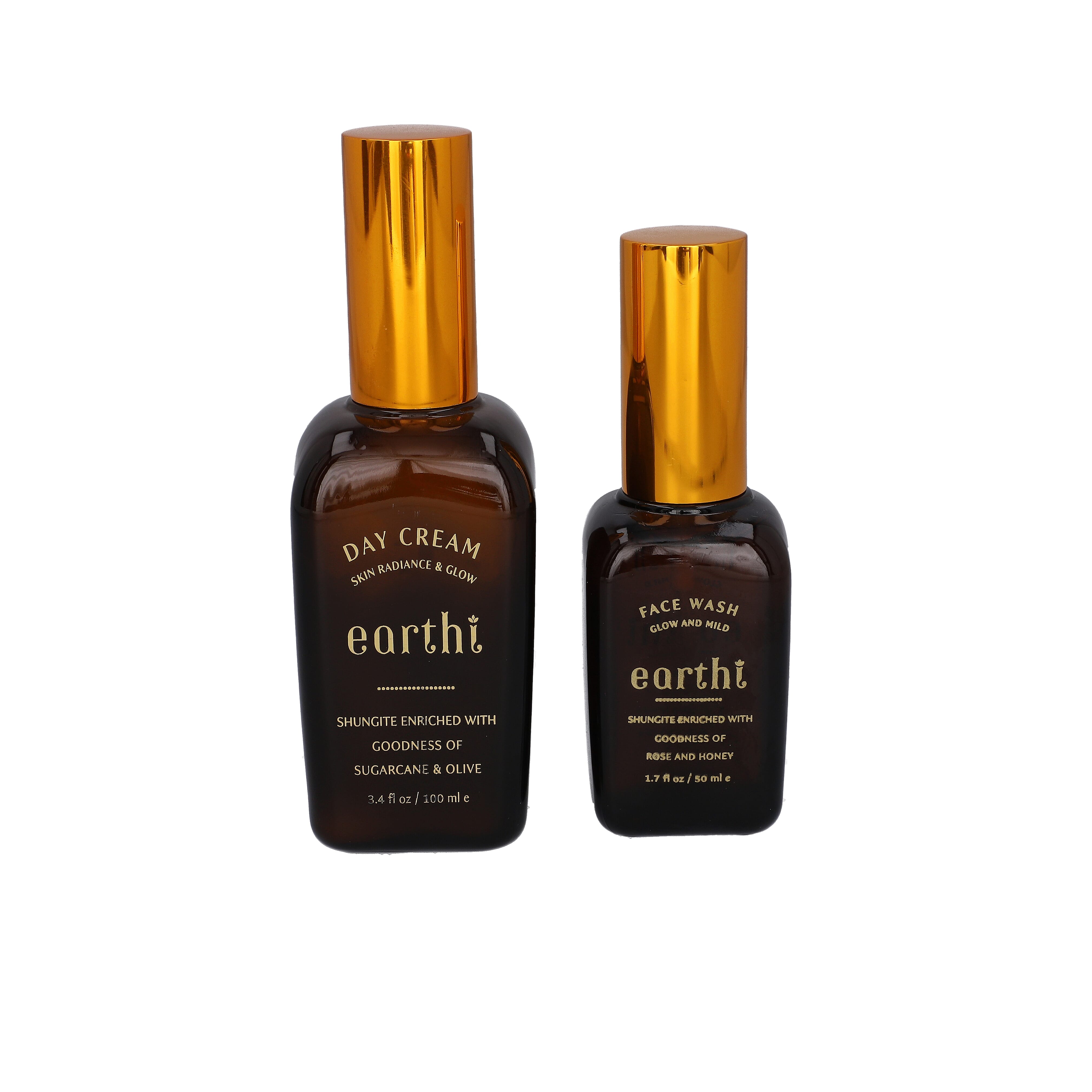 Shungite Enriched Earthi Sugarcane and Olive Radiance Day Cream with Complementary Rose Face Wash (100ml+50ml)