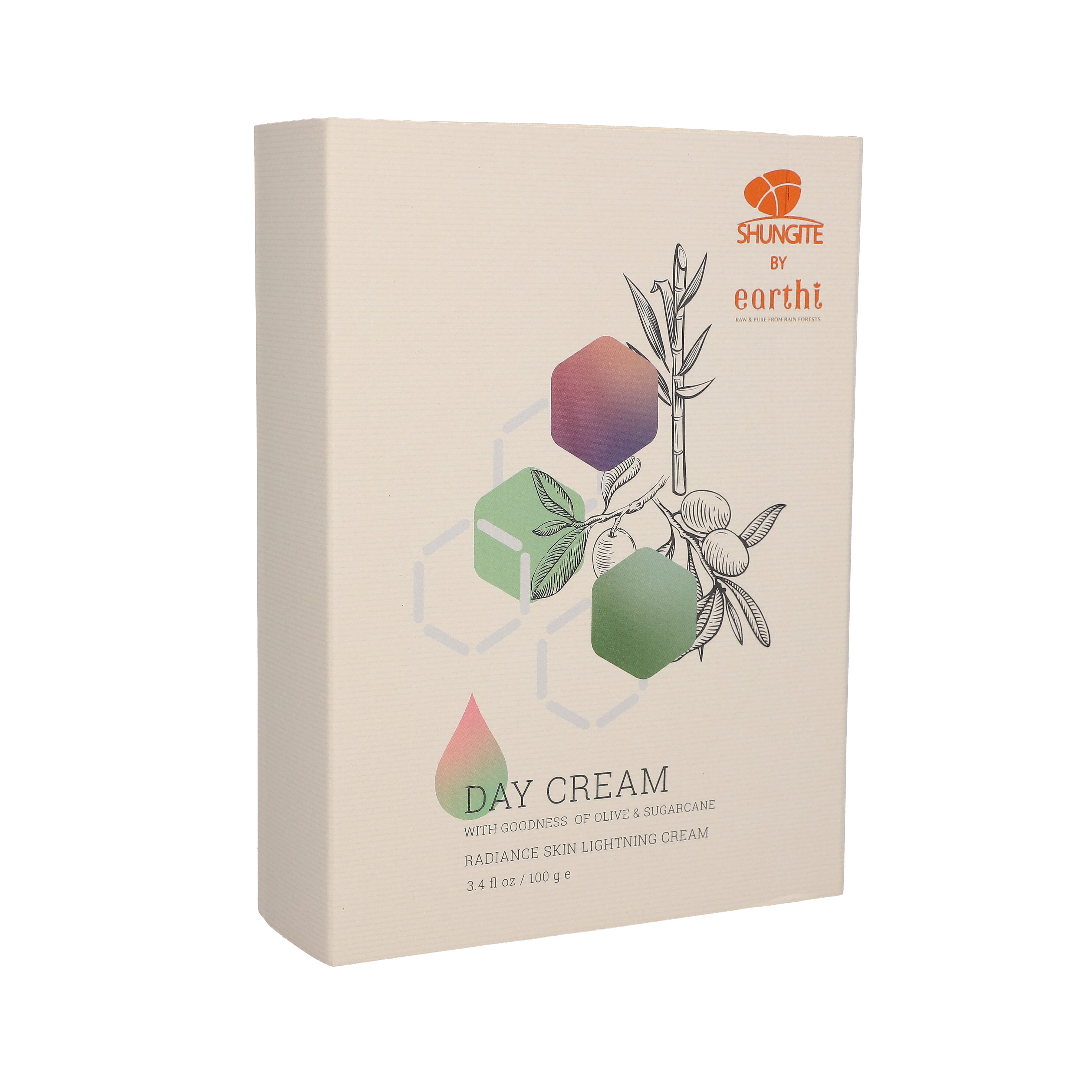 Shungite Enriched Earthi Sugarcane and Olive Radiance Day Cream with Complementary Rose Face Wash (100ml+50ml)